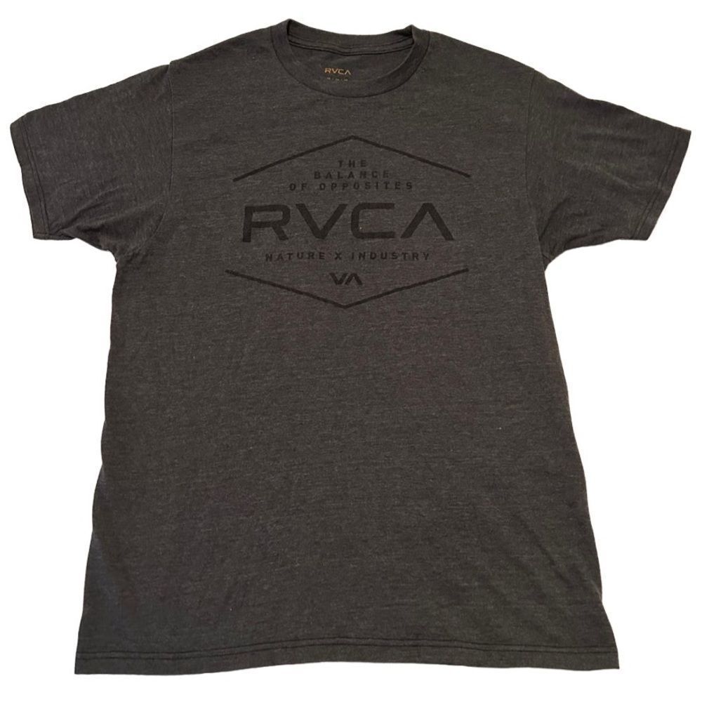 NWOT RVCA Mens Gray Soft Logo Graphic Tee Size M